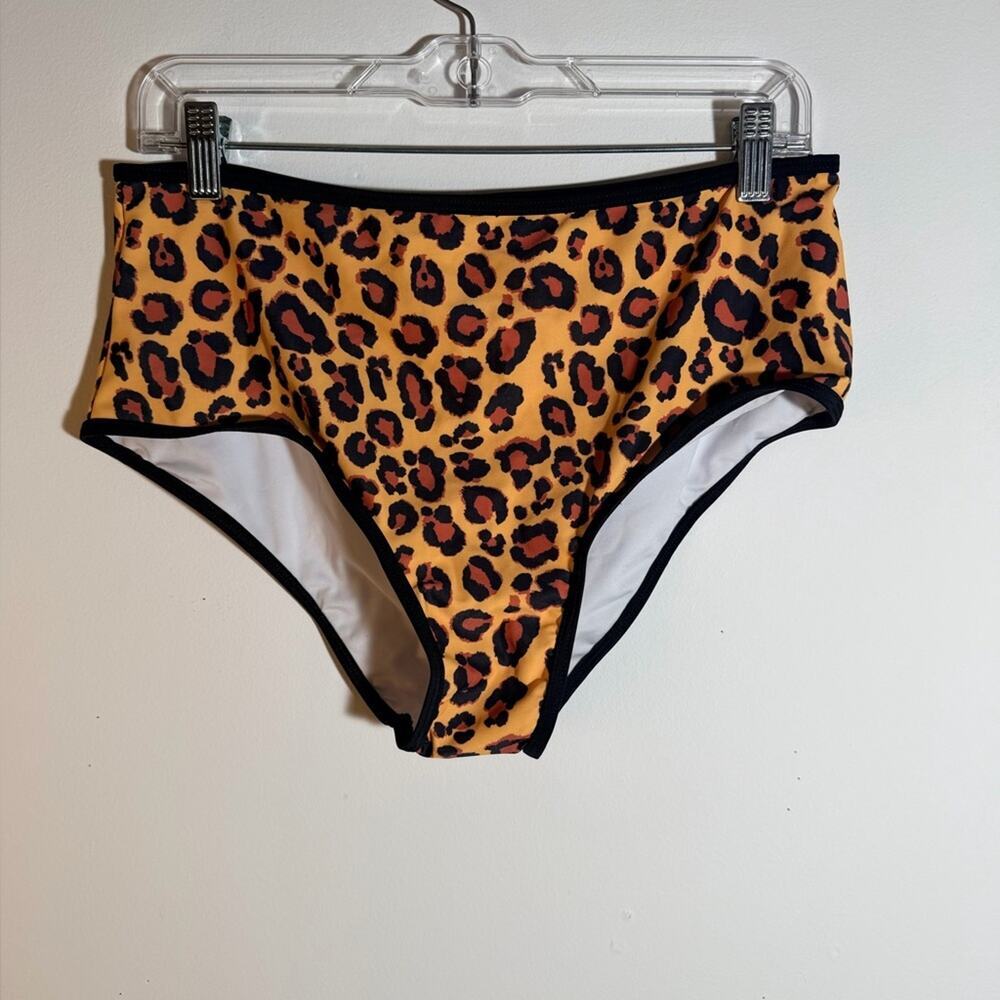 Leopard Print High-Waisted Bikini Bottoms